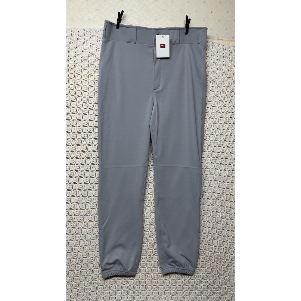 Nike Vapor Prime Baseball Pants Mens Sz L Gray Black Swoosh Athletic Stretch New